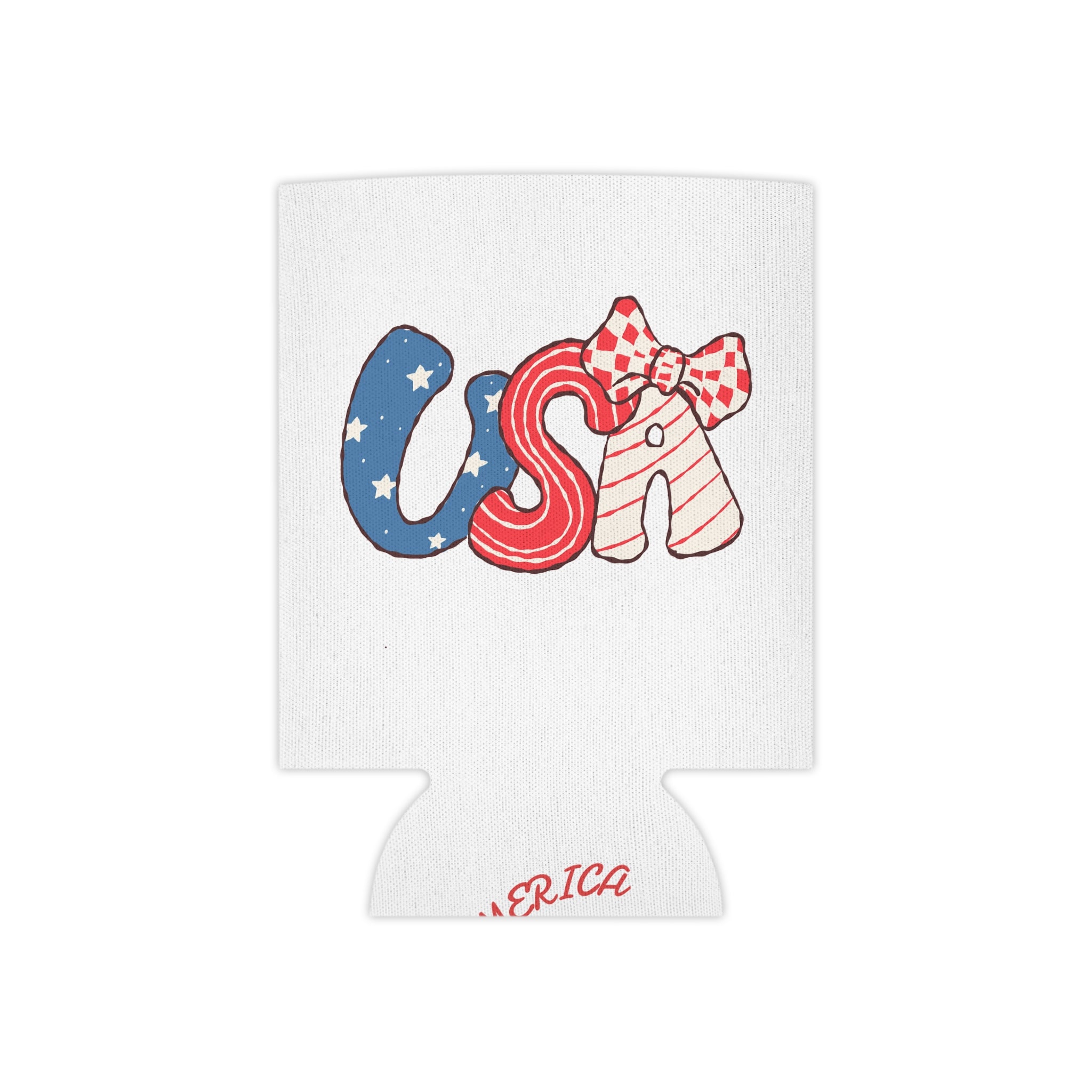 Patriotic Bow Koozie – Fun for 4th of July & Summer BBQs