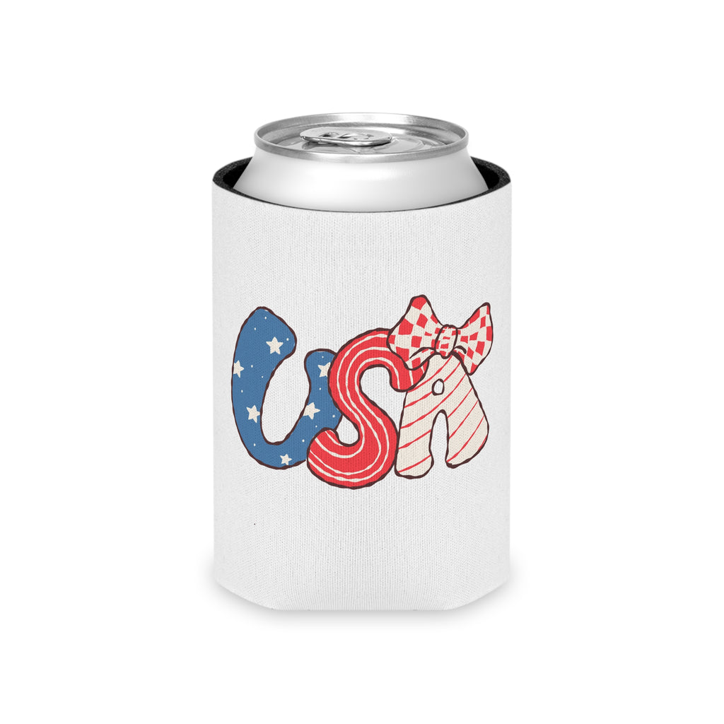 Patriotic Bow Koozie – Fun for 4th of July & Summer BBQs