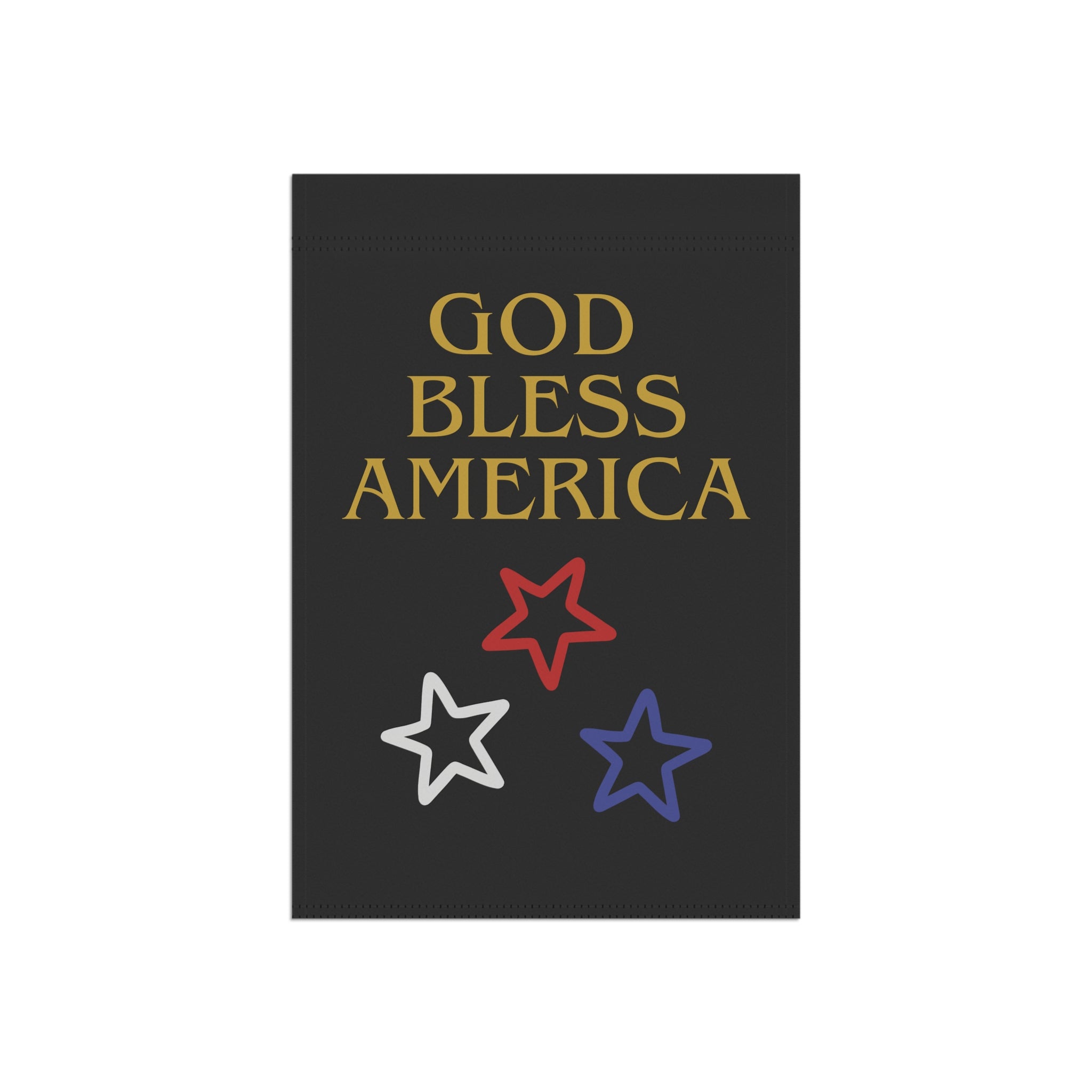 God Bless America Garden Flag — Patriotic House Banner with Red White Blue Stars