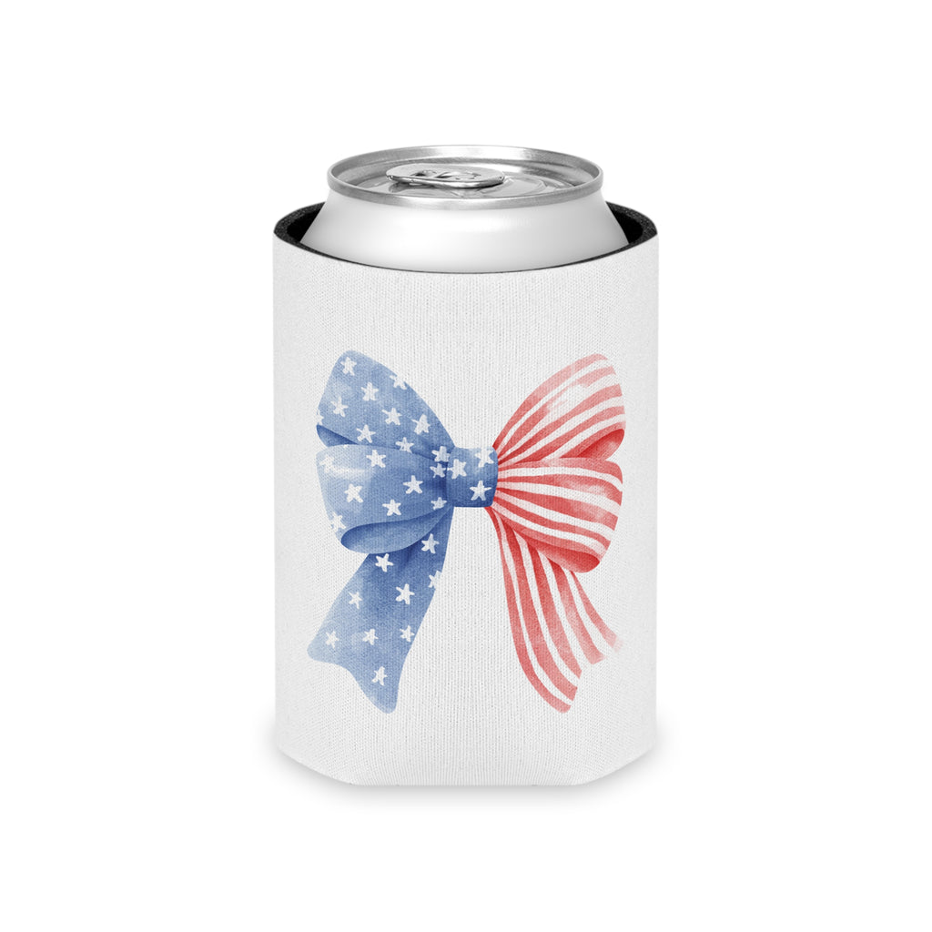 Patriotic Bow Koozie – Fun for 4th of July & Summer BBQs